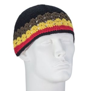 Get One Bottom Strip Brown, Yellow, Red Dual Weave Kufi, 12.99