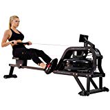 Sunny Health & Fitness Water Rowing Machine Rower w/LCD Monitor - Obsidian SF-RW5713